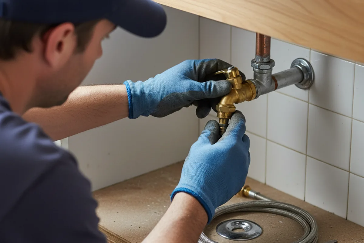Shutoff valve and fitting work during Emergency Plumbing in Thorntown